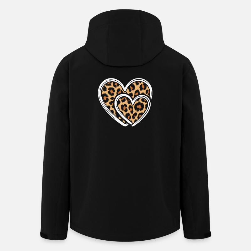 Heart with leopard print - Men’s Recycled Softshell Jacket by Stanley/Stella - black