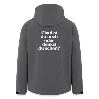MUST HAVE STATEMENT FÜR ATHEISTEN - Recycelte Männer Softshell-Jacke von Stanley/Stella - Schwarz - Hinten - AI Model Male 185 light (185cm)