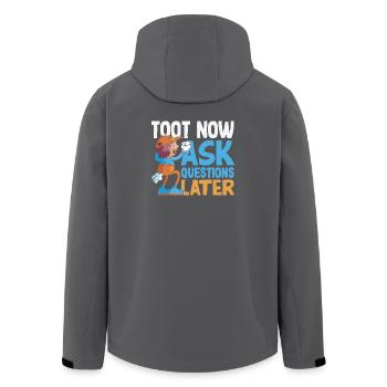Public Fart Funny Inappropriate - Men’s Recycled Softshell Jacket by Stanley/Stella - black - Back - AI Model Male 185 light (185cm)