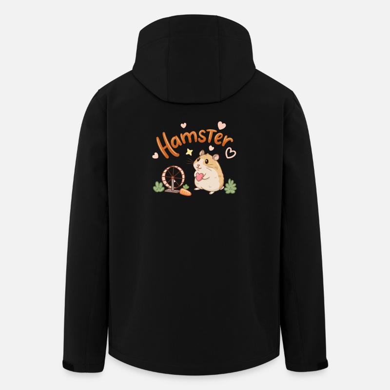 Entzückendes Hamster-Herz- und Rad-Design - Recycelte Männer Softshell-Jacke von Stanley/Stella - Schwarz