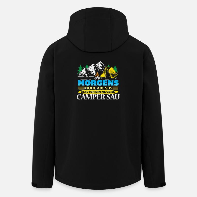 Camper Camping Caravan Saying - Men’s Recycled Softshell Jacket by Stanley/Stella - black
