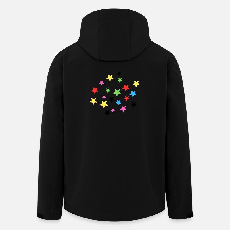 Bunte Sternenexplosion auf Stoff - Recycelte Männer Softshell-Jacke von Stanley/Stella - Schwarz