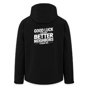 Bonne chance pour trouver de meilleurs voisins que nous - Veste softshell homme en polyester recyclé Stanley/Stella - noir - Dos - AI Model Male 185 light (185cm)