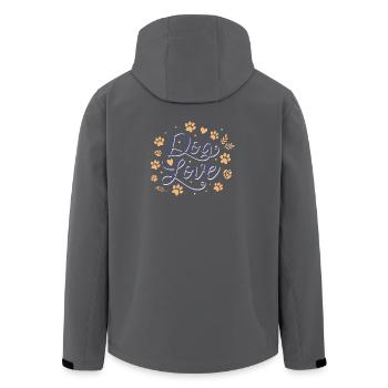 Hunde-Liebes-Fußabdrücke - Recycelte Männer Softshell-Jacke von Stanley/Stella - Schwarz - Hinten - AI Model Male 185 light (185cm)
