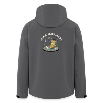 Slice Slice Baby – Lustiger Pizza Spruch Retro - Recycelte Männer Softshell-Jacke von Stanley/Stella - Schwarz - Hinten - AI Model Male 185 light (185cm)