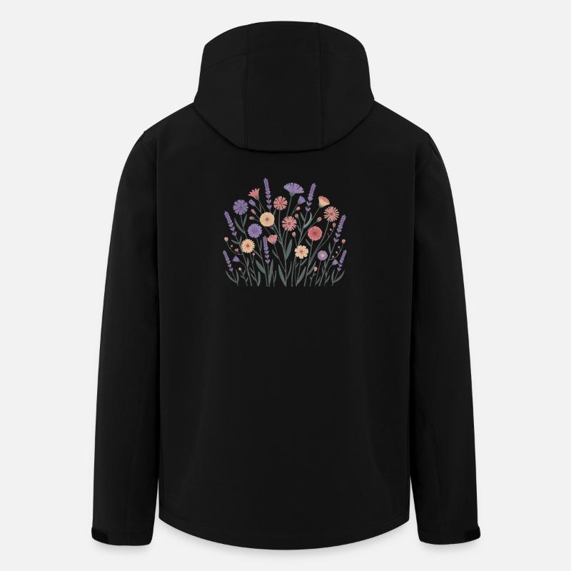 Fleurs sauvages bohèmes – Harmonie fleurie - Veste softshell homme en polyester recyclé Stanley/Stella - noir