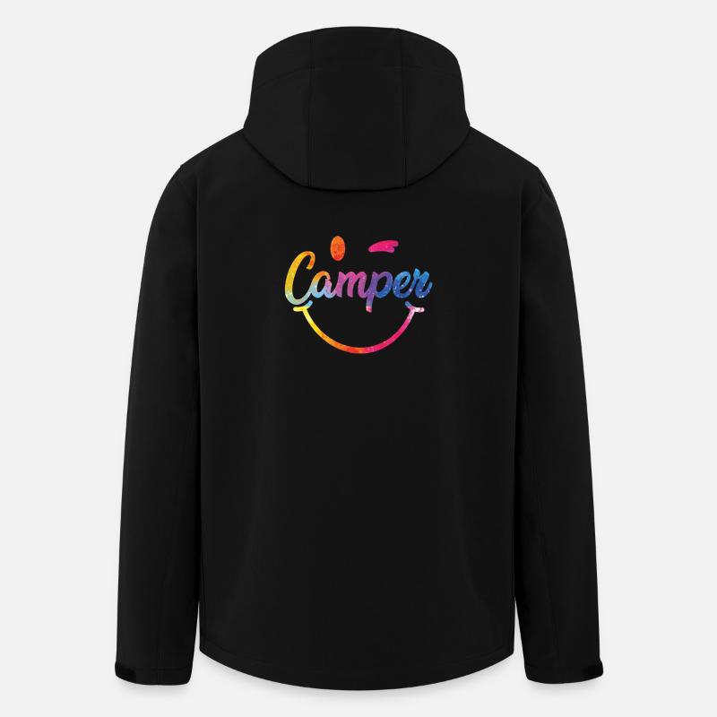 Bunter Camper Smiley Logo - Recycelte Männer Softshell-Jacke von Stanley/Stella - Schwarz