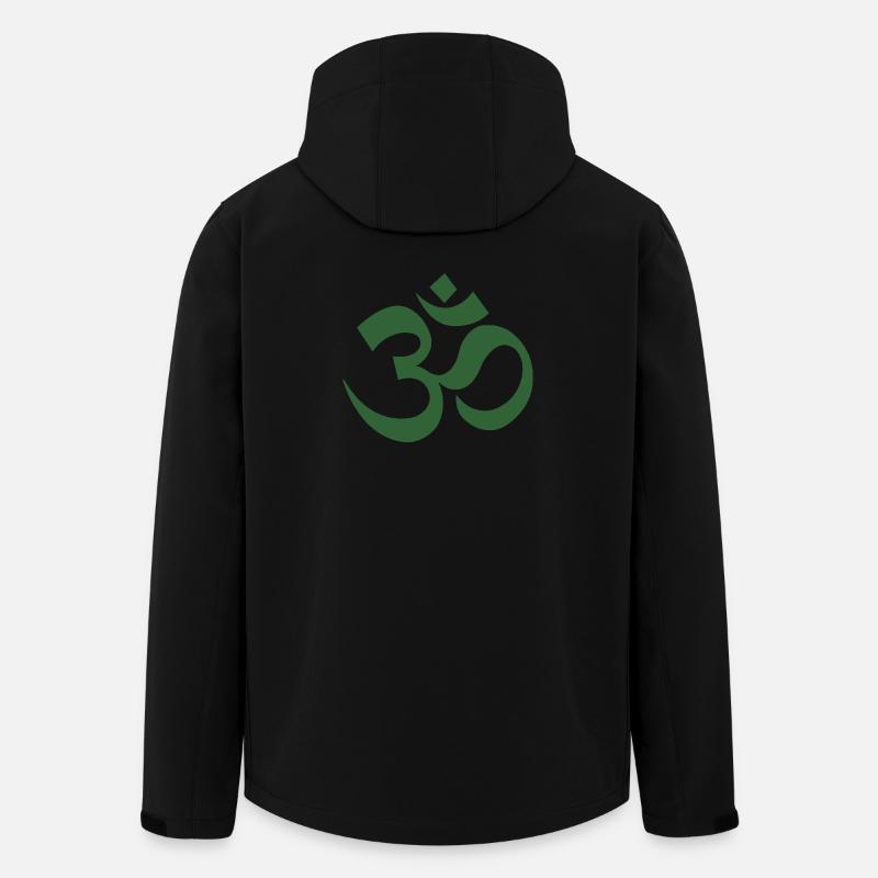 Om Symbol Dharma Muster - Recycelte Männer Softshell-Jacke von Stanley/Stella - Schwarz