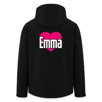 I Love Emma Pinkes Herz Ich liebe Emma - Recycelte Männer Softshell-Jacke von Stanley/Stella - Schwarz - Hinten - AI Model Male 185 light (185cm)