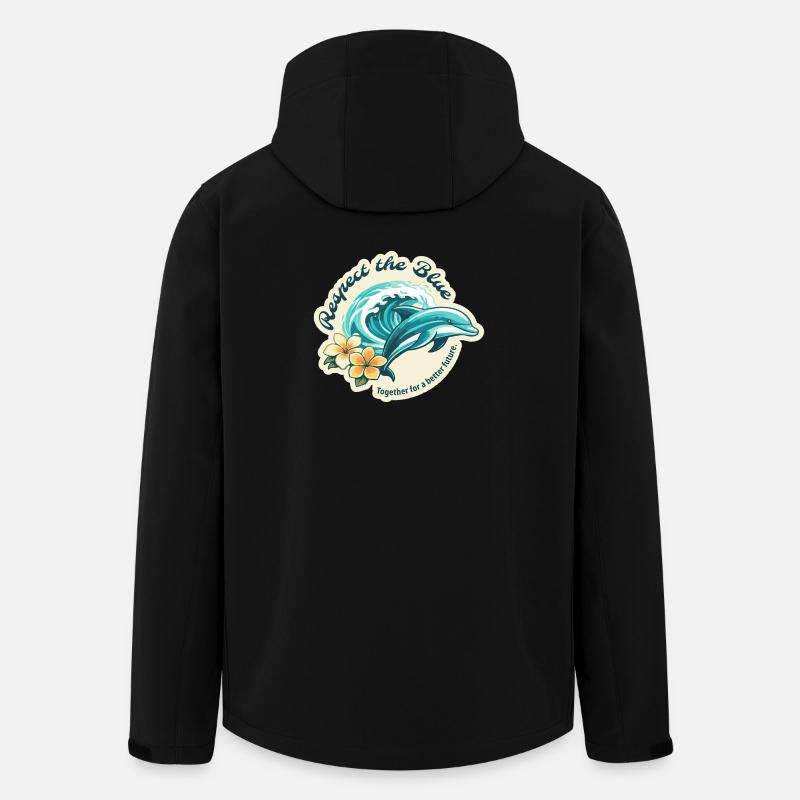 Protect the Blue - Delfin - Recycelte Männer Softshell-Jacke von Stanley/Stella - Schwarz