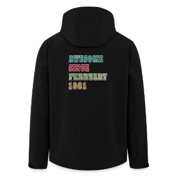 Février 1981 Jubilé 1981 Légendes Février - Veste softshell homme en polyester recyclé Stanley/Stella - noir - Dos - AI Model Male 185 light (185cm)