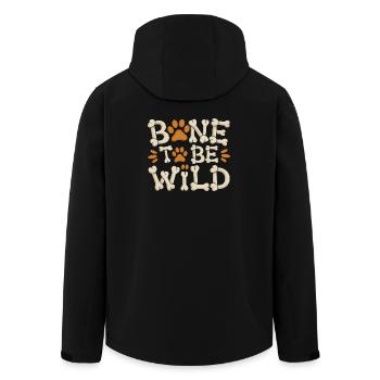  Bone To Be Wild Lustiger Hunde Spruch Für - Recycelte Männer Softshell-Jacke von Stanley/Stella - Schwarz - Hinten - AI Model Male 185 light (185cm)