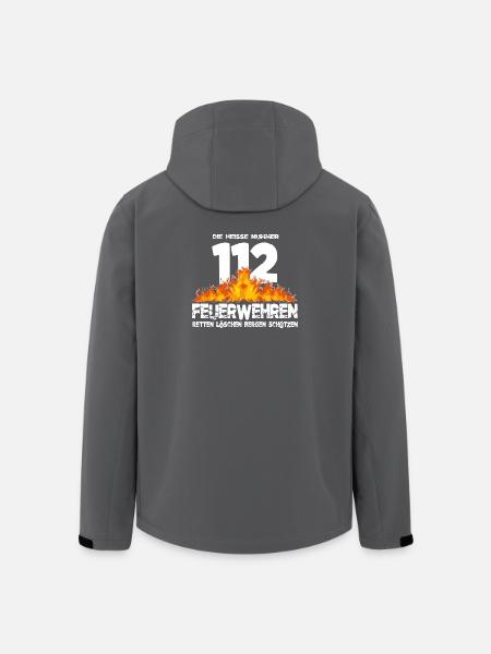 Pompiers 112 le numéro chaud - Veste softshell homme en polyester recyclé Stanley/Stella - noir