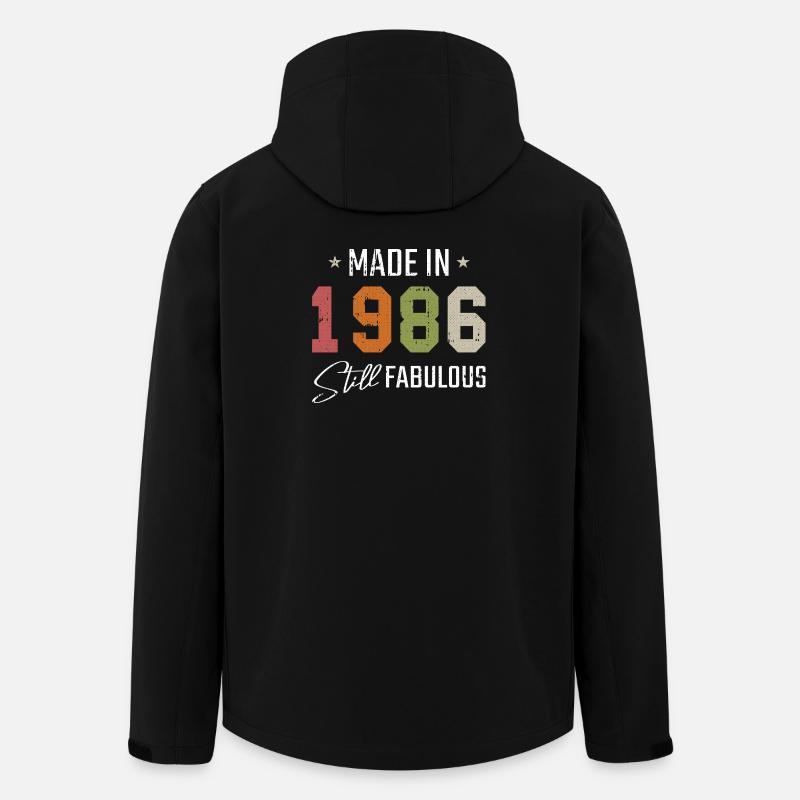 Made in 1986 Still Fabulous - Men’s Recycled Softshell Jacket by Stanley/Stella - black