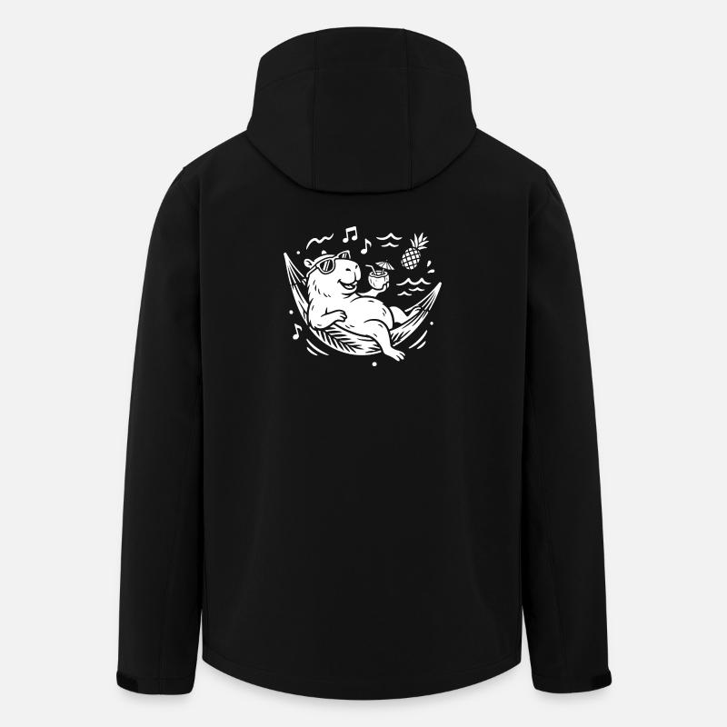 Capy Hammock Chillout - Men’s Recycled Softshell Jacket by Stanley/Stella - black