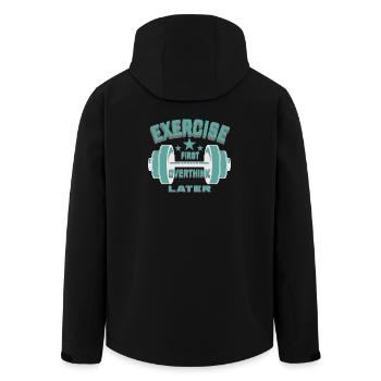 Êxercise First, Overthink Later T-shirt - Recycelte Männer Softshell-Jacke von Stanley/Stella - Schwarz - Hinten - AI Model Male 185 light (185cm)