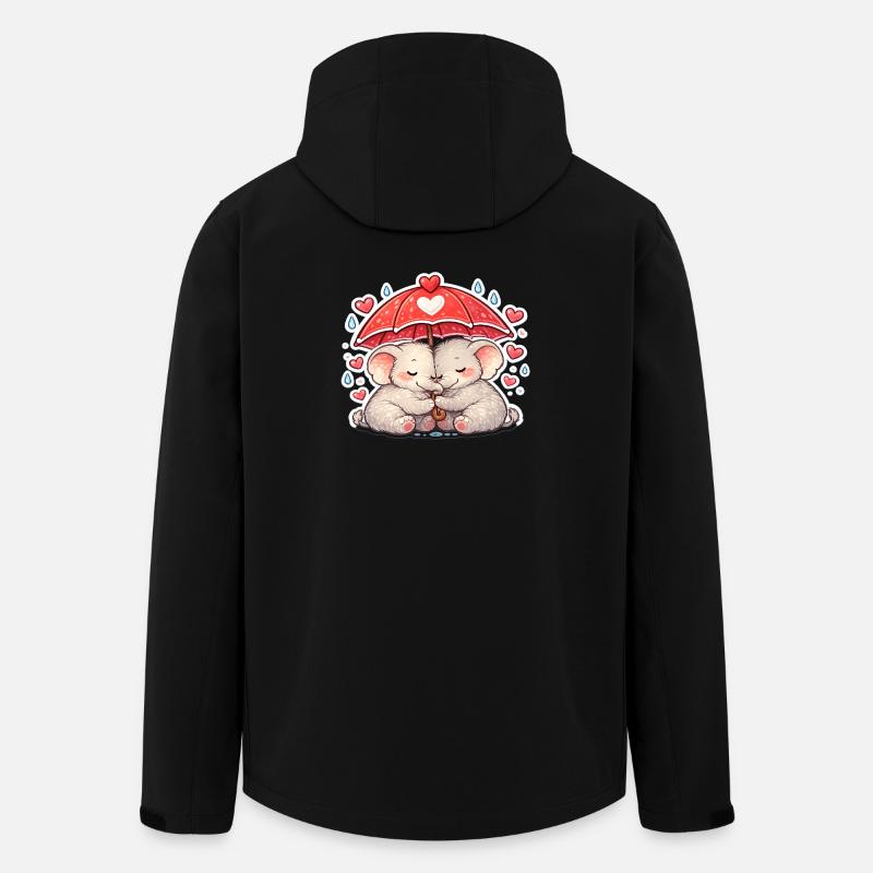 Éléphants câlins Pluie Amour - Veste softshell homme en polyester recyclé Stanley/Stella - noir