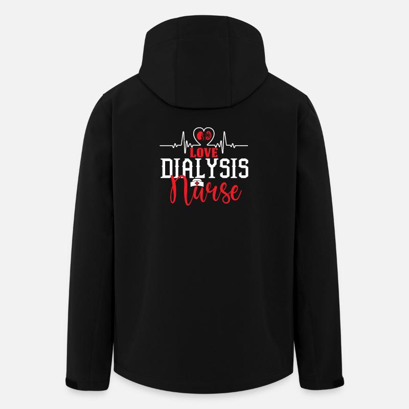 Love Dialysis Nurse Heartbeat - Veste softshell homme en polyester recyclé Stanley/Stella - noir