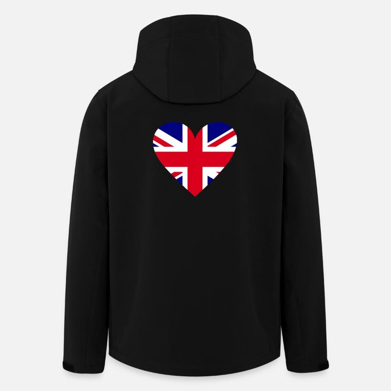 Heart Flag Great Britain - Men’s Recycled Softshell Jacket by Stanley/Stella - black