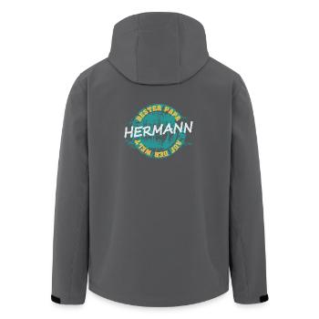 Father Hermann - Men’s Recycled Softshell Jacket by Stanley/Stella - black - Back - AI Model Male 185 light (185cm)