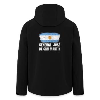 General Jose de San Martin Argentina Design - Recycelte Männer Softshell-Jacke von Stanley/Stella - Schwarz - Hinten - AI Model Male 185 light (185cm)