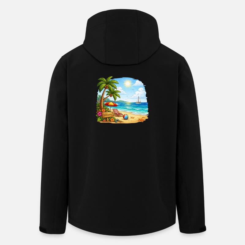 Willkommen am Tropenstrand - Recycelte Männer Softshell-Jacke von Stanley/Stella - Schwarz