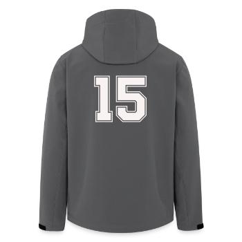 Fifteen Outline Style - Men’s Recycled Softshell Jacket by Stanley/Stella - anthracite - Back - AI Model Male 185 light (185cm)