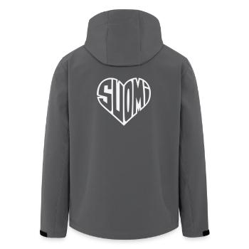 Lettrage en forme de cœur Suomi - Veste softshell homme en polyester recyclé Stanley/Stella - charbon - Dos - AI Model Male 185 light (185cm)