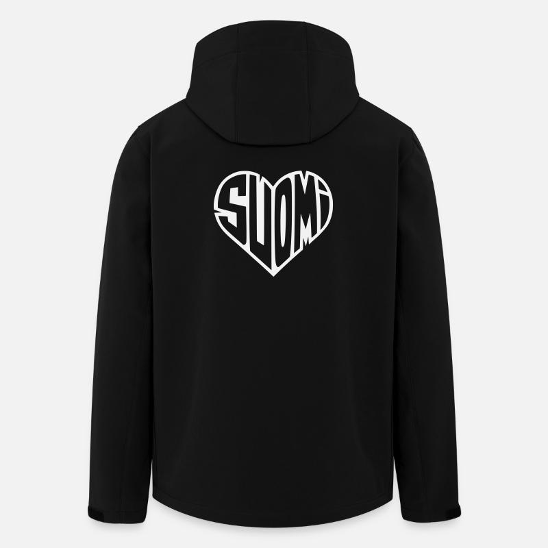Suomi Heart Lettering - Men’s Recycled Softshell Jacket by Stanley/Stella - black