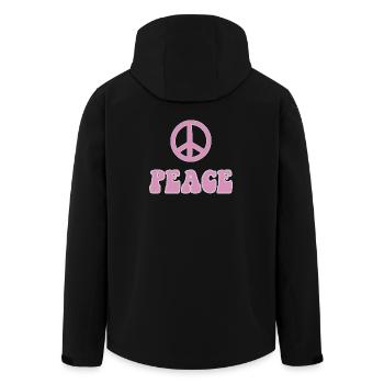 Flower Power de style rétro hippie Peace Symbol - Veste softshell homme en polyester recyclé Stanley/Stella - noir - Dos - AI Model Male 185 light (185cm)