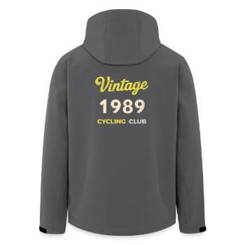 Millésime 1989 – Année de naissance rétro du Cycling Club - Veste softshell homme en polyester recyclé Stanley/Stella - charbon - Dos - AI Model Male 185 light (185cm)