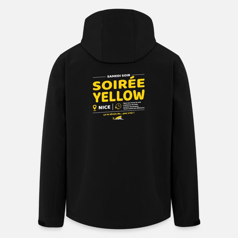 Soirée Yellow ! Soirées culte de Brice - Veste softshell homme en polyester recyclé Stanley/Stella - noir