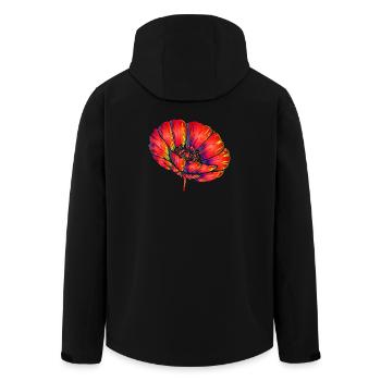 Pop Art néon Pop Art Décor Fleur Couleur - Veste softshell homme en polyester recyclé Stanley/Stella - noir - Dos - AI Model Male 185 light (185cm)