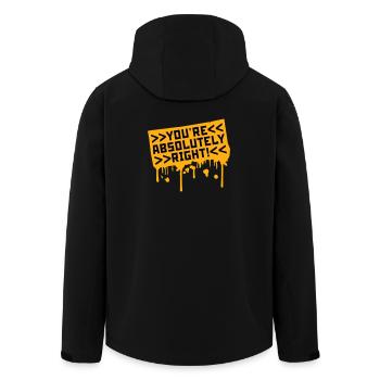 You're Absolutely Right Funny Sarcastic AI Logo - Men’s Recycled Softshell Jacket by Stanley/Stella - black - Back - AI Model Male 185 light (185cm)