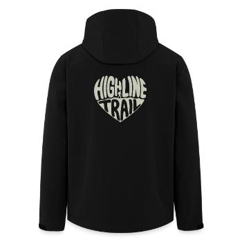 Highline trail heart - Men’s Recycled Softshell Jacket by Stanley/Stella - black - Back - AI Model Male 185 light (185cm)