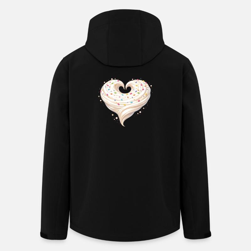Flødehjerte bagesødt design - Stanley/Stella Mænd Genanvendt Softshell-jakke Discoverer - sort