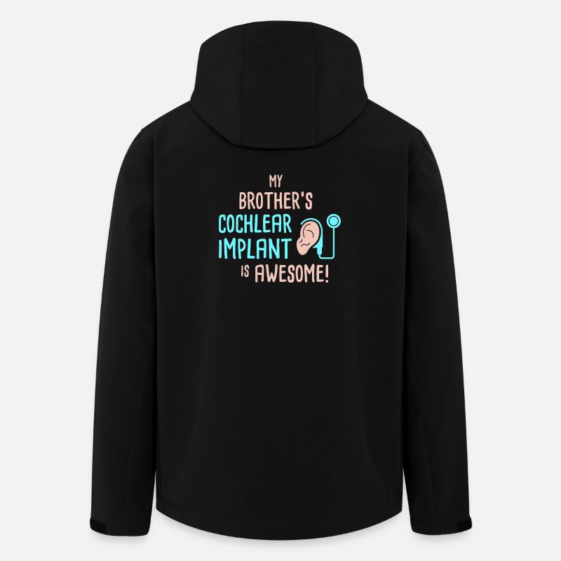 My Brother's Cochlear Implant Is Awesome - Men’s Recycled Softshell Jacket by Stanley/Stella - black