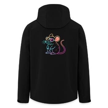 Regenbogenratten-Neonbrille - Recycelte Männer Softshell-Jacke von Stanley/Stella - Schwarz - Hinten - AI Model Male 185 light (185cm)