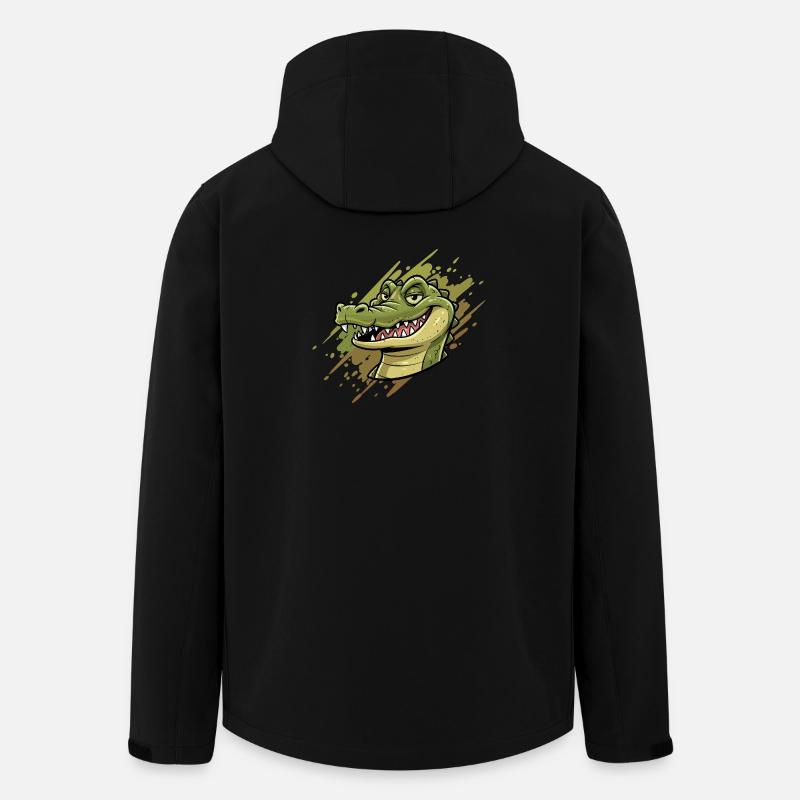 Tête de graffiti d’alligator - Veste softshell homme en polyester recyclé Stanley/Stella - noir