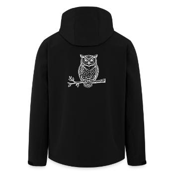 Cadeau de l’oiseau de la chouette blanche Amoureux de la nature - Veste softshell homme en polyester recyclé Stanley/Stella - noir - Dos - AI Model Male 185 light (185cm)