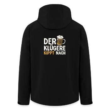 Der Klügere kippt nach Bier Party Bierchen Saufen - Recycelte Männer Softshell-Jacke von Stanley/Stella - Schwarz - Hinten - AI Model Male 185 light (185cm)