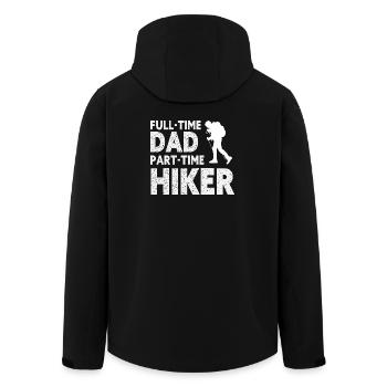 Full-Time Dad Part-Time Hiker – Dad Gift - Men’s Recycled Softshell Jacket by Stanley/Stella - black - Back - AI Model Male 185 light (185cm)