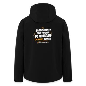 T-shirt Humour Collègues de Travail - Veste softshell homme en polyester recyclé Stanley/Stella - noir - Dos - AI Model Male 185 light (185cm)