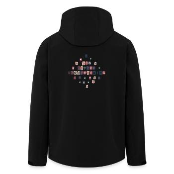 Hund Kaffee Scrapbooking - Recycelte Männer Softshell-Jacke von Stanley/Stella - Schwarz - Hinten - AI Model Male 185 light (185cm)