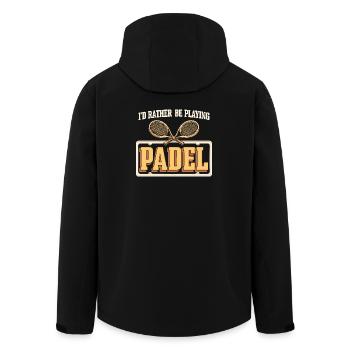 Padel Tennis Retro - Recycelte Männer Softshell-Jacke von Stanley/Stella - Schwarz - Hinten - AI Model Male 185 light (185cm)