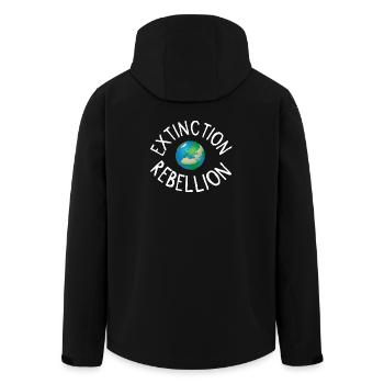 Extinction Rebellion Planet Earth blanc - Veste softshell homme en polyester recyclé Stanley/Stella - noir - Dos - AI Model Male 185 light (185cm)