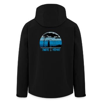 Zweite Heimat Darss - Leuchtturm Windflüchter - Recycelte Männer Softshell-Jacke von Stanley/Stella - Schwarz - Hinten - AI Model Male 185 light (185cm)