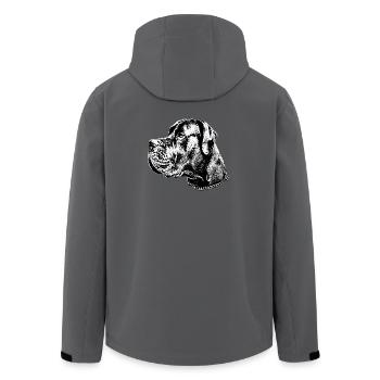 Great Dane Dog Head Bulldog Dog - Men’s Recycled Softshell Jacket by Stanley/Stella - anthracite - Back - AI Model Male 185 light (185cm)