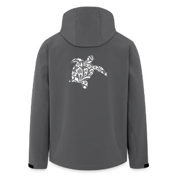 Tortue de mer en dentelle blanche. - Veste softshell homme en polyester recyclé Stanley/Stella - charbon - Dos - AI Model Male 185 light (185cm)