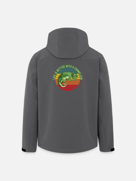Life’s Better with a Chameleon - Men’s Recycled Softshell Jacket by Stanley/Stella - black